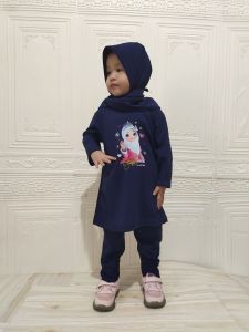 Setelan Anak Tunik Lengan Panjang perempuan free Hijab
