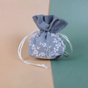 Gift Mesh and Cotton Blend Drawstring Bag