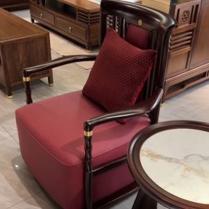 New Chinese Style Wooden Leisure Chair Solid Wood Single Circle Chair Three Piece Set Simple Luxury Balcony Sofa Chair Tea Chair