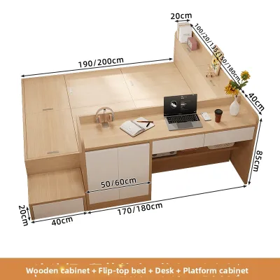 Multipurpose Storage Tatami Bed With Desk