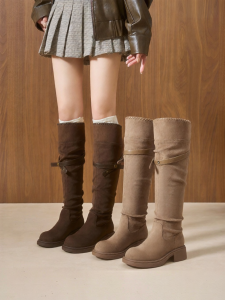 Josiny | Warm Padded Boots with Thick Soles Retro Skinny Style