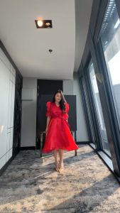 ( VM ) - 9019- Dress Cibi Saten Kombinasi Organza/Dress Natal/Jesiccacollection