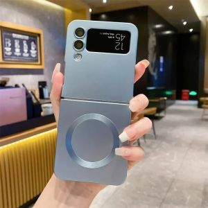 LS | For Samsung Galaxy Z Flip 7 6 5 4 3 8 Magsafe Magnetic Case With Lens Protection Slim Soft TPU Shockproof Z Flip 8 Flip 5 Flip 3