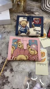 Dompet Lipat Wanita Bahan Kanvas Kombi Kulit