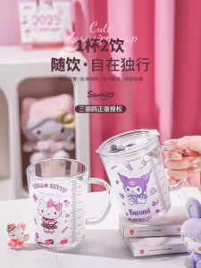Food Grade Glass Milk Cup for Children over 3 Years Old Straight Suction with Straw Baby Using Three Year Old Kids Water Cup