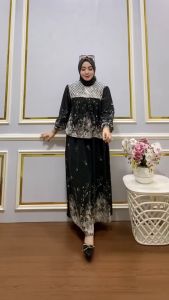 Gamis Set Hijab Model Rok Malayceruty Full Guring oleh Icha Fashion46