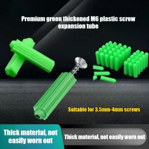 25 Pieces/Set Premium Green Thickened M6 Plastic Screw Expansion Tube High-Quality Durable Plastic Screw Expansion Tube