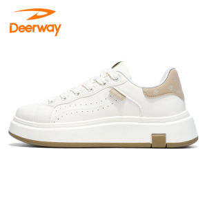Deerway Mens Casual Sports Shoes Breathable Fall Season Soft Bottom Hiking Travel Trendy White Shoes Comfortable All-Match