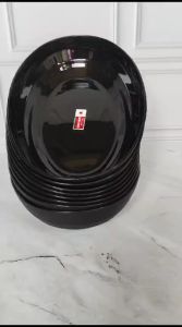 6 Pcs Mangkok Oval Hitam - Mangkuk Saji - Mangkuk Oval japan - Mangkuk Plastik Lusinan Murah