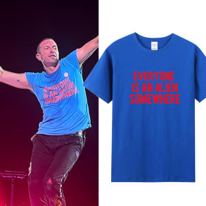Áo Thun Cotton ColdPlay Cool Play Team Mùa Hè 2025 Hong Kong Rock Concert T-shirt in Chữ Thường Ngày Thường Xuyên Dài Tay Thường