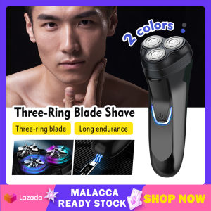 Men Shaver Razor Three Cutter Head Beard Trimmer USB Rechargeable Rotary Blade Shaving Machine 电动剃须刀