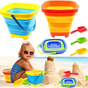 Beach Folding Bucket Multifunctional Folding Water Bucket Fishing Squares Bucket Car Wash Outdoor Gardeen Supplie Childrens Toy