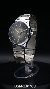 นาฬิกาของชาย รุ่น USM-230708 ขนาดตัวเรือน 42 มม. กรอบ สาย สีเงิน