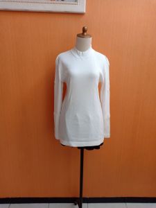 atasan kaos pria putih M L cowok lengan panjang blouse turtle neck