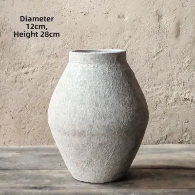 Vintage Chinese Handmade Coarse Ceramic Vase Large