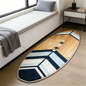 VIKAMA Creative Surfboard Felt Rug Soft Living Room Floor Mat Long Rug For Balcony Overhang Home Decoration