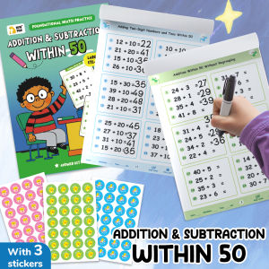 BEAR TALE Kids Math Workbooks Set within 10/20/50/100 Addition & Subtraction Learning for Kids Copybook 64Pages
