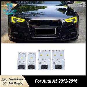 4PCS Yellow Light LED DRL Board For Audi A5 S5 2012 2013 2014 2015 Daytime Running Lights LED Headlights module