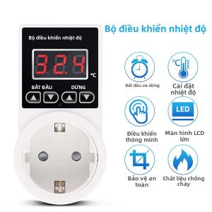Bộ Điều Khiển Nhiệt Độ Kỹ Thuật Số Hẹn Giờ Ổ Cắm Bình Giữ Nhiệt Phích Cắm Châu Âu Để Ấp Thủy Sản Làm Nóng Làm Mát Hẹn Giờ