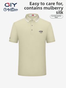 GYgoldlion | Sanding Silk Pique Mens Polo Shirt