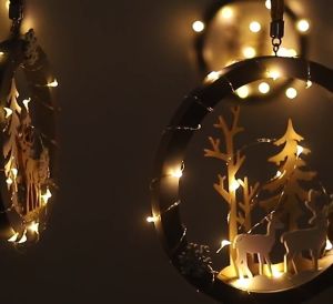 【COD】Christmas Wall Decor  European Style Ins Wooden Wall Decor Lucky Elk With Light Pendant To Decorate The Wall Bedroom Gifts