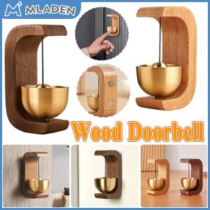 MLADEN Magnetic Brass Wood Doorbell Home Ornaments Hanging Decoration Entrance Door Gift Home Decoration