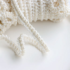 Pure Handmade Pearl Lace Trim Fabric DIY Collar Curtain Baby Clothes Decorative Accessories High Quality Home Sewing Materials