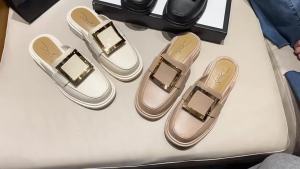 Wolf.id SPT-58 Sandal Sepatu Selop Wanita Kasual Slip-On Mules Woman Flat Shoes PVC Terbaru BISA COD