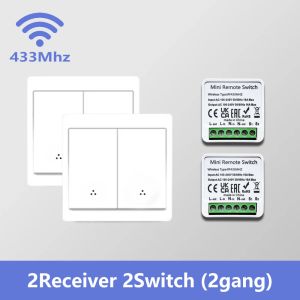 other | 433MHz RF Smart Wireless Light Switch Module Relay 86 Wall Panel with Remote Control 1/2/3 Gang 110V 220V 10A for LED Lamp Fan
