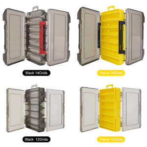 Double Sided Double Layer Fishing Lure Box 12/14 Compartments Y Style Hard Bait Tackle Storage Box for Minnow Pencil Lures