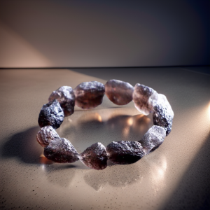 天然天狼星陨石带证书 / Natural Raw Saffordite Bracelets with cert / Semula jadi mentah saffordite bracelets with cert