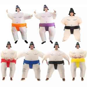 Inflatable Sumo Wrestler Costume Halloween Funny Performance Outfit Adult Clown Suit Party Activity Show Clothing