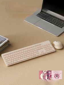 Dream Tribe K783 Wireless Keyboard Mouse Set for Desktop Computer Office Typing Silent Good Feel Thin Universal for Girls