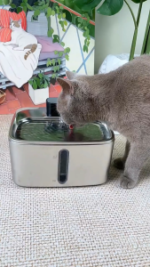 4L Stainless Steel Cat Water Fountain Wireless | 4000mAh Battery | Smart Sensing | Quiet Pump