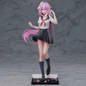 Bandai | Tượng Nhân Vật Hoạt Hình Đồng Phục Học Sinh Elysia Pink Thiết Kế Đáng Yêu Mô Hình Anime Xinh Xắn Sản Phẩm Hoàn Thiện Bằng PVC.