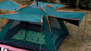 Automatic 4-9 Person Outdoor Camping Tent Two Doors Two windows Tent Outdoor Waterproof帳篷