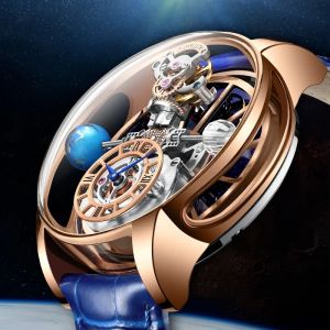 Đồng Hồ Thạch Anh Tourbillon Kim Cương PINDU Design Dành Cho Nam Dây Da Sang Trọng Hiển Thị Số La Mã Chống Sốc Chống Nước