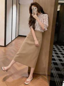 HANCHUN | Vintage Elegance Womens Workwear Chiffon Two-piece Set