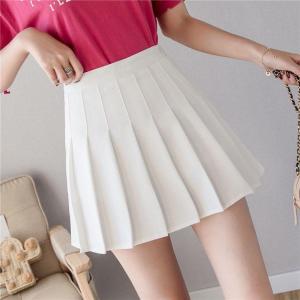 High Waist Pleated Skirt Womens Mini Skirt with Lining Anti-Light Spring Summer Student Style Short Skirt College Wind