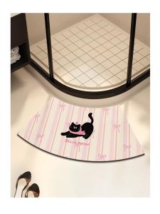 Dopamine round Arc Bathroom Mat Cartoon Shower Room Absorbent Foot Pad Bathroom Silicon Dendroid Anti-Slip Carpet Home Use