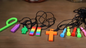Children Chewing Toys One-word Rainbow Building Block Chewing Stick Baby Molar Stick Chewing Glue Silicone Baby Teether