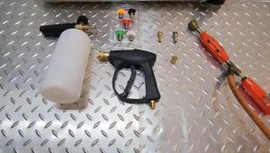 GAGANG PISTOL TEMBAKKAN SEMPROTAN GUN STIK STICK SANCHIN SANCIN TEKANAN TINGGI HIGH PRESSURE WATER TABUNG BOTOL FOAM LANCE FOAMLANCE GUN SPRAYER STIK JET STEAM STIM CLEANER WASHER NOZZLE QUICK RELEASE KONEKTOR ADAPTOR CUCI AC MOBIL MOTOR SALJU SNOW WASH