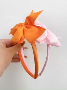 Hokkaido - Set 2 cài tóc nơ lớn màu cam và hồng dành cho bé gái