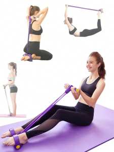 1pc EVA Resistance Bands 4 Tubes Stackable Light Tension Exercise Loops for Full Body Workout Abdominal Traine