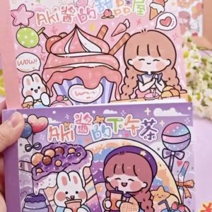 50PCS Cartoon Combination Handbook Sticker Book Decorative Scrapbook DIY Stationery Student Notes For Notebook