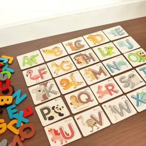 Wooden Puzzle Montessori Toys for Cognition Alphabet Number Shape Blocks Matching Board Games Children Early Educational Toys