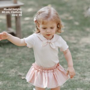 OAK FAMILY | Girls Bow Modal High Elastic T-shirt