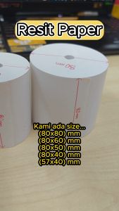[1 Box] 80mm x 80mm Thermal Receipt Paper Roll Kertas Resit Cash Register Receipt 50rolls