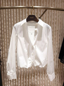 YUFUQING | Korean Style White Shirt Womens Spring 2025 New High-End Feeling Elegant Top Long Sleeve Blouse Polyester Fiber Open Cardigan