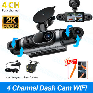 4 Channel Dash Cam 360° Car Video Recorder Black Box with Night Vision 24/7 Parking Monitor G-Sensor Loop Recording Auto Parts
